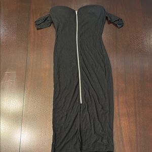 Fashion Nova Black Off-Shoulder Midi Dress